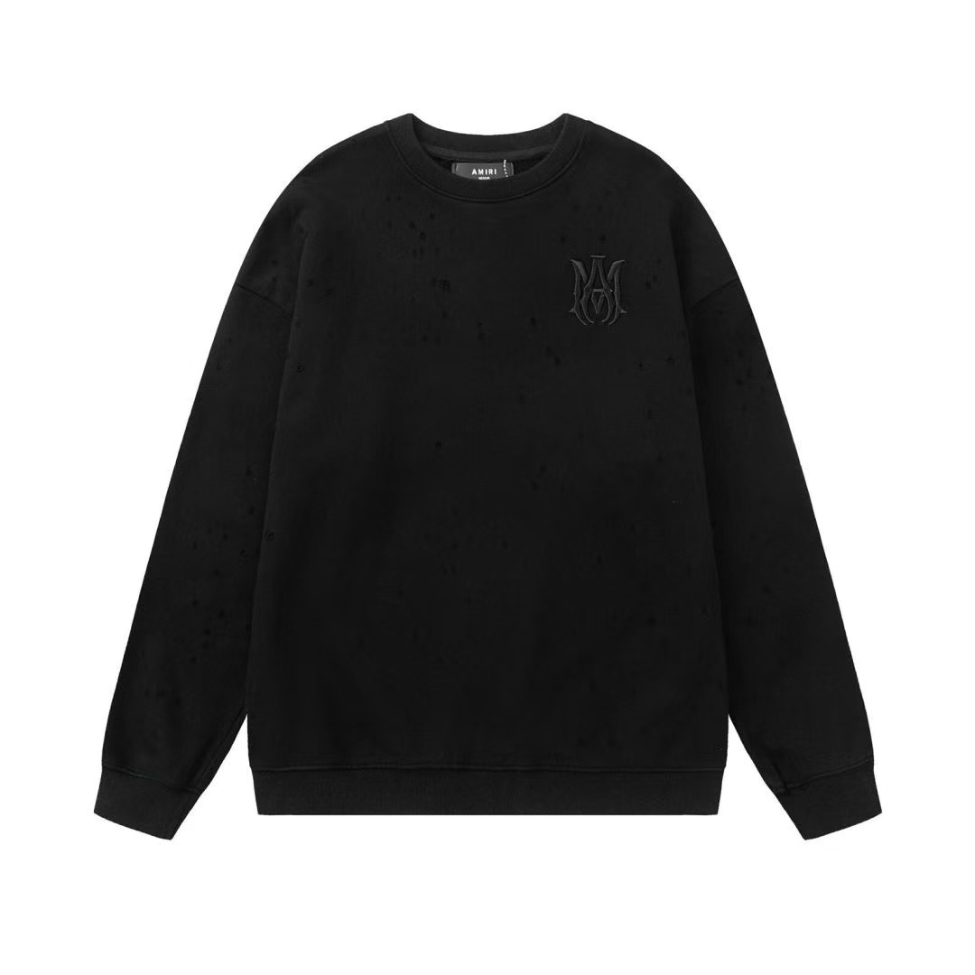 AMIRI MA Shotgun Crewneck Sweater Faded Black