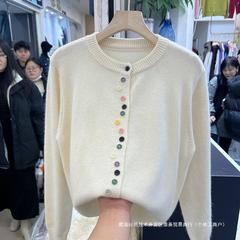 简约百搭针织开衫2025秋冬新款设计感洋气优雅别致显瘦毛衣外套女
