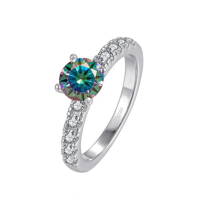 1 quilates de anillo de piedra de color, envolvente de piedra de color, joyas de piedra de color azul, verde, joyas rosa