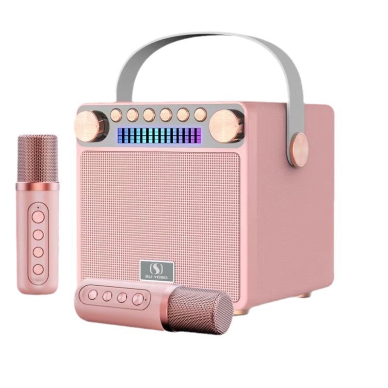 国境を越えた新型木製携帯マイク無線bluetooth音響家庭k歌屋外携帯型サブウーファ音|undefined