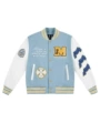 065 Blue (Full Embroidery with Leather Splicing)