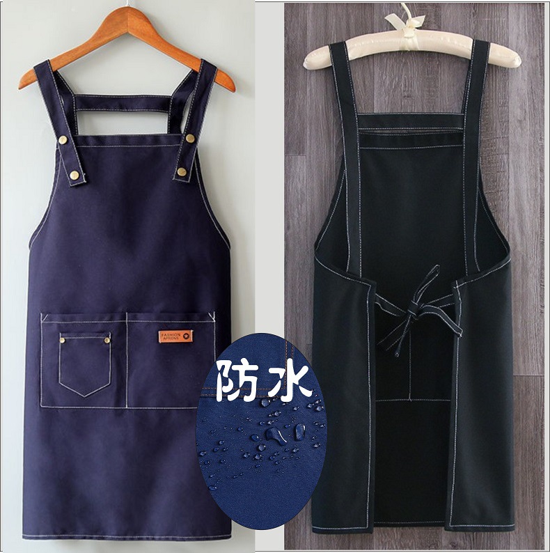 Venta al por mayor hogar cocina cintura impermeable algodón lienzo Comercio exterior transfronterizo Amazon impresión adulto coreano delantal