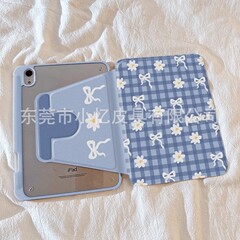 工場卸売ipad 10保護ケース回転air456保護カバー10.2蝶結びair13インチペンスロット付き