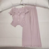 Purple breast pads, trousers, with short sleeve