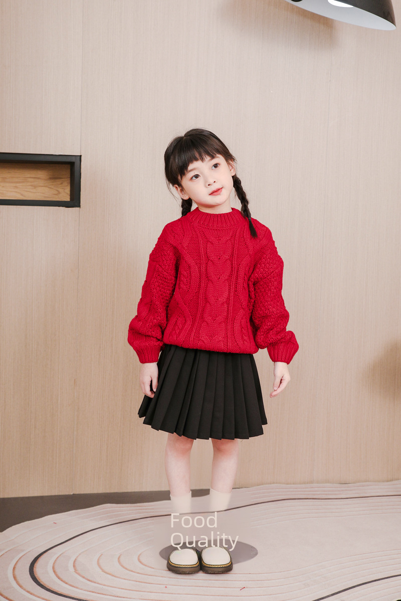 Family of three or four Family photo Parent-Child outfit Family-Child outfit Mother-child Parent-Child outfit Autumn and winter thickened twist sweater