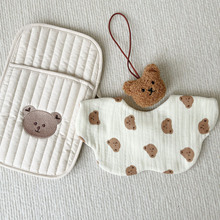 一件代发 儿童婴儿纯棉纱布小围嘴口水巾男宝宝围兜新生儿6层棉纱