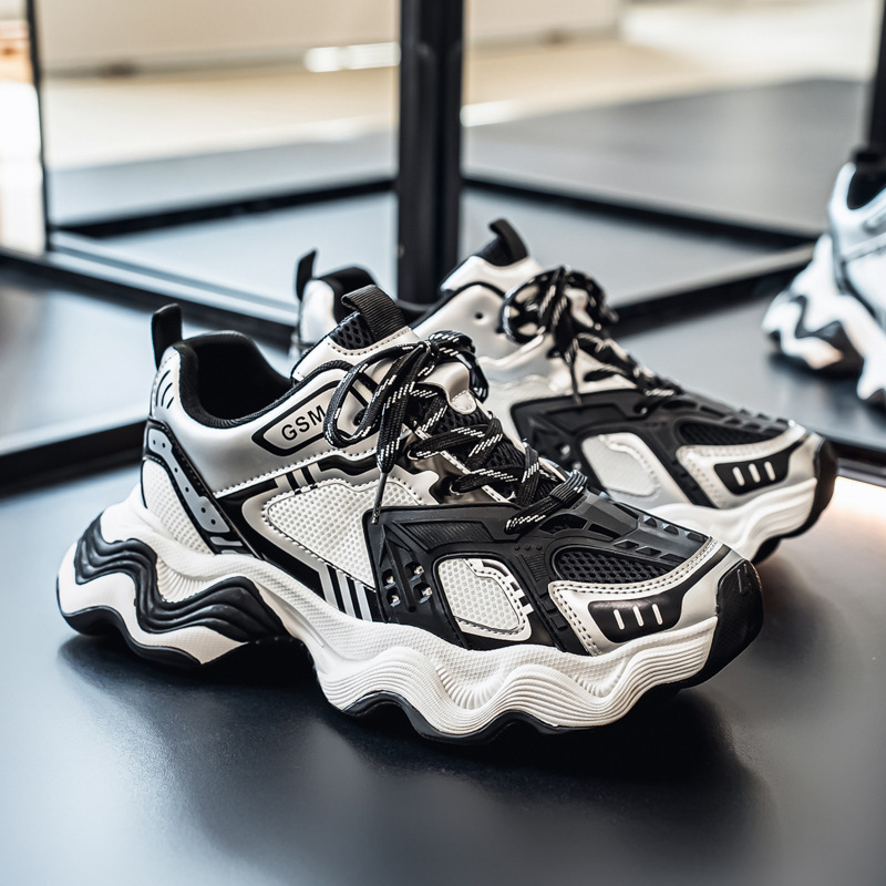 Putian Shoe Physical Store Quality Water Wolf Bead Mecha Jogging Dad Shoes Men and Women Height-Increasing Sports Sneakers