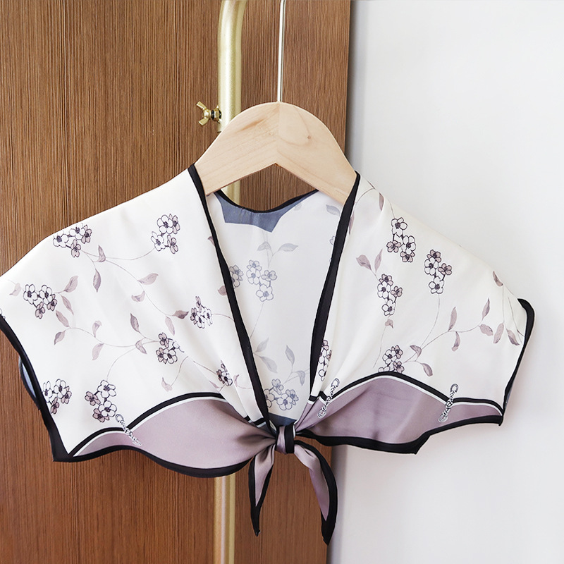 2025 nuevo bufandas de seda hexagonal bufandas de hombro alta sensación de moda de diseño minimalista de seda simulada bufandas temperamento universal