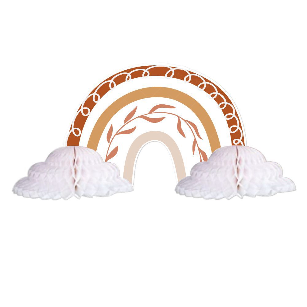 Bohemia cumpleaños fiesta decoración nube cumpleaños tire bandera Groovy Arco Iris panal decoración cumpleaños traje