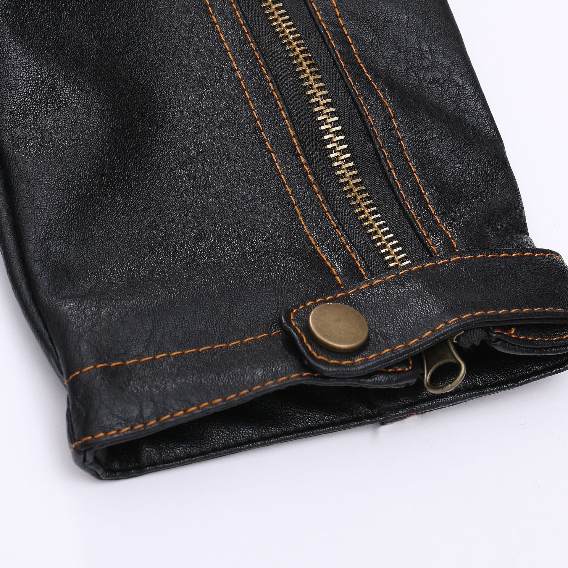 ​​Men's Vintage Biker Jacket With Multiple Zippers - Slim Fit PU Leather Coat For Casual & Stage Performance (S-6XL, Black)​_viptrois.com
