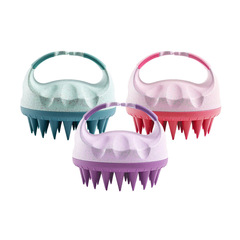 Factory wheat straw silicone hair brush massage brush hair washer head scalp anti-itch head scratcher