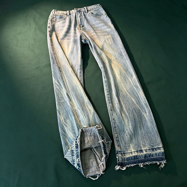 【Factory Direct Delivery】Cleanfit Blue Cat Claw Lightning Pattern Jeans for Men, American Vibe Washed Vintage Pants 【Factory Direct Delivery】Cleanfit Blue Cat Claw Lightning Pattern Jeans for Men, American Vibe Washed Vintage Pants
