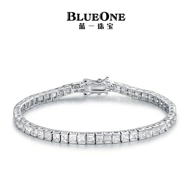 Cross-border European and American diamond zircon tennis chain men's and women's high-grade bracelet hip hop bracelet jewelry men's and women's light luxury niche