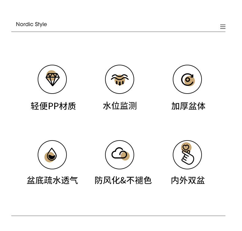 日式绿植园艺懒人花盆 塑料树脂自动吸水花盆办公室桌面绿萝花盆详情2