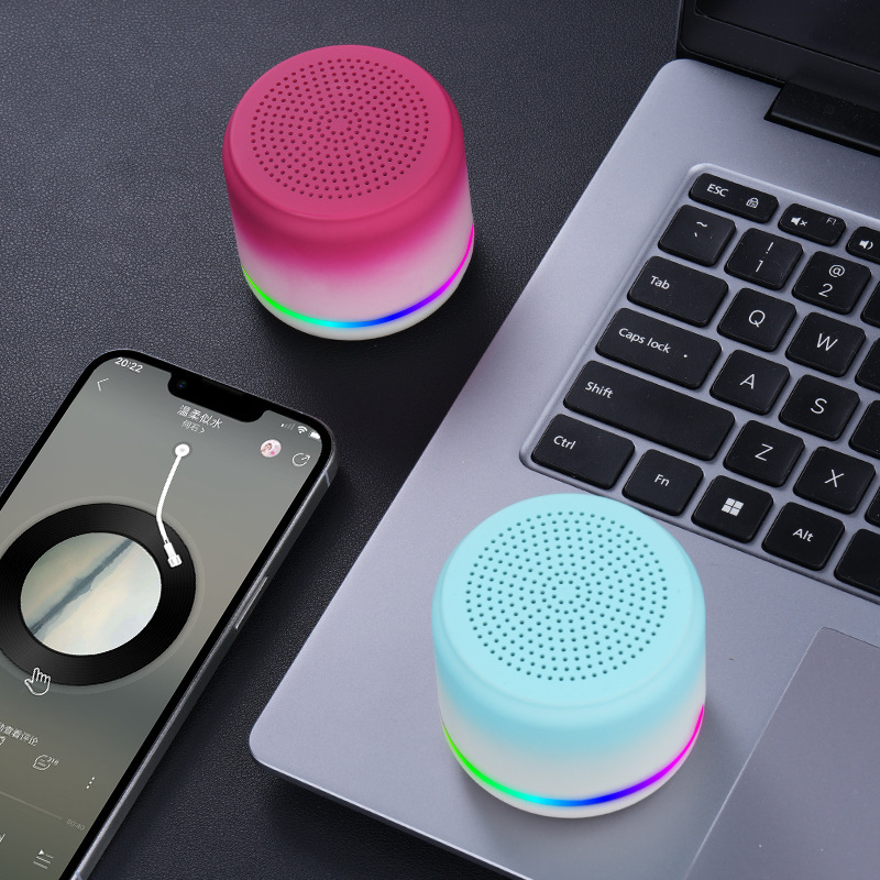 新しいクロスボーダー 2025 カラーグラデーション Bluetooth スピーカー小型ミニ屋内および屋外デスクトップ Bluetooth スピーカーサブウーファー|undefined