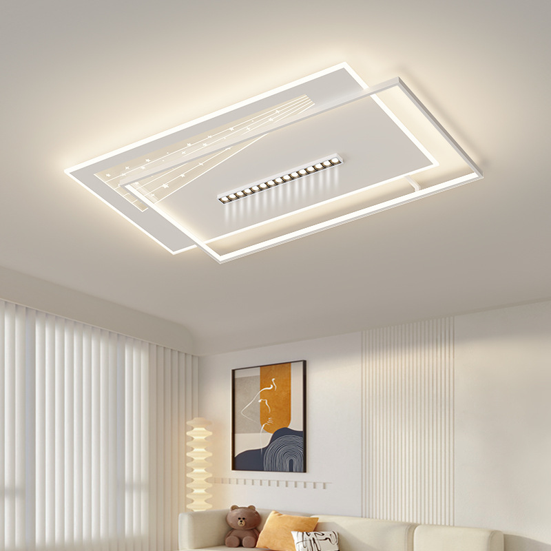 2025 nueva lámpara de techo de sala de estar rectangular moderna y minimalista atmósfera de alta calidad súper brillante lámpara de techo doméstica minimalista