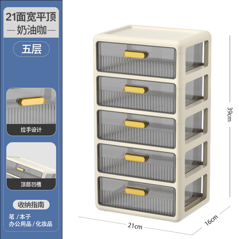 [milk coffee color] flat top cover 21 sides wide - five layers