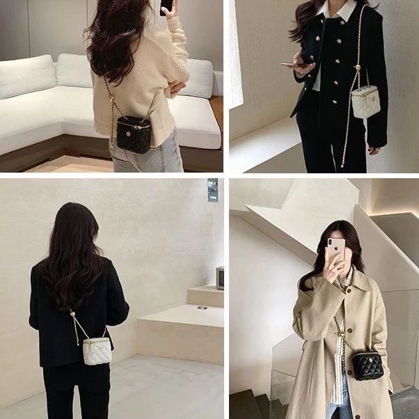 Nanfeng Shop Secret Garden Camellia Diamond Chain Box Μικρή Τσάντα Γυναικεία Μίνι Χειμερινή Τσάντα χιαστί ώμου_voghion.com