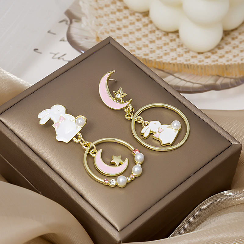 1 Pair Quantity 1 Pair Cute Cartoon Character Plating Alloy Artificial Pearls Earrings