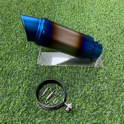 Motorcycle exhaust pipe, 450SR 250RR NINJA400 universal - 89-oblique-mouth-double-blue-60mm