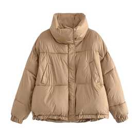 欧美跨境短款棉衣女2022冬季新款韩版宽松加厚面包服休闲保暖外套