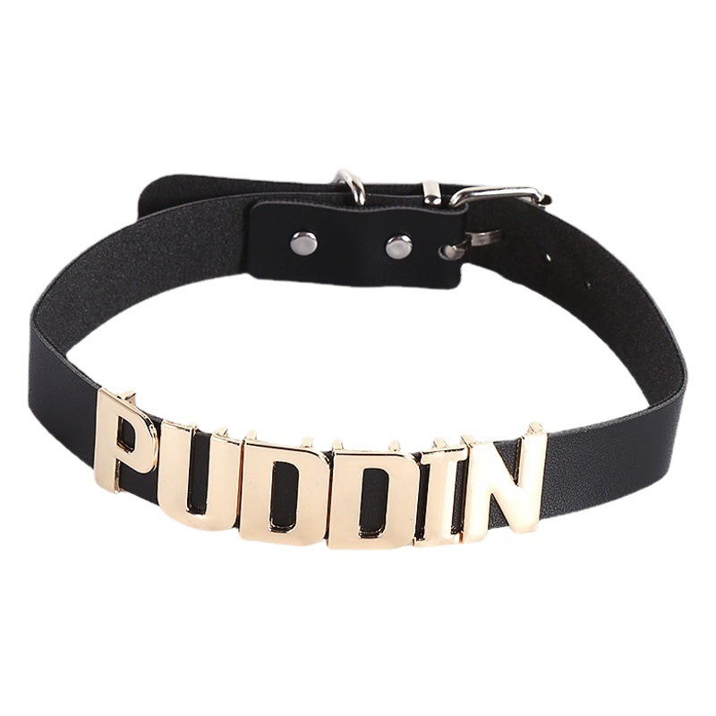 Puddin Clown Girl Necklace Suicide Squad Collar Suicide Squad Necklace Letter Leather Collar