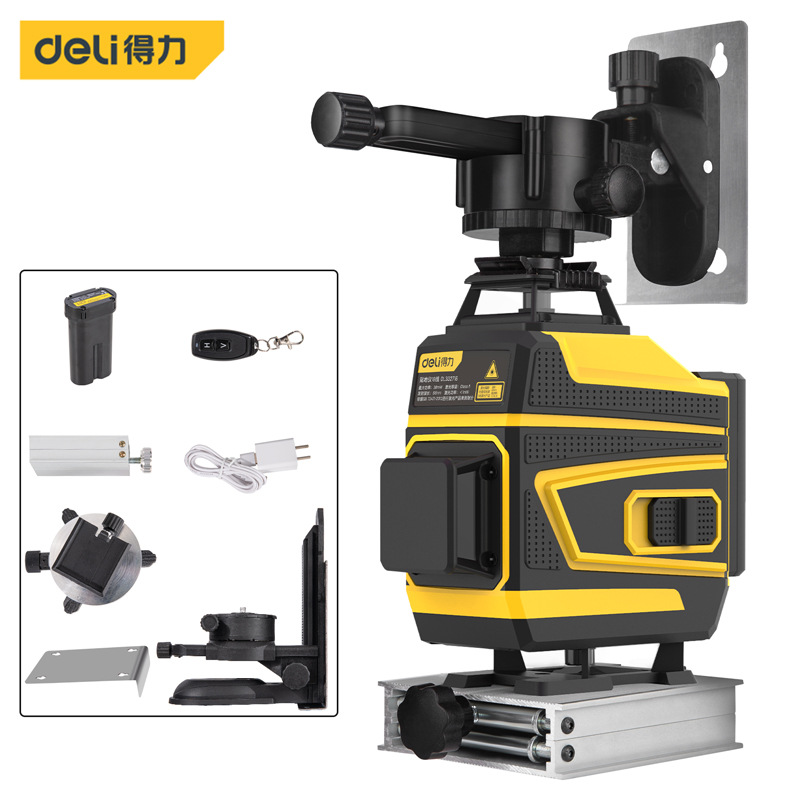 得力DL332716LD绿光16线高精度贴墙仪红外线水平仪投线仪配带遥控