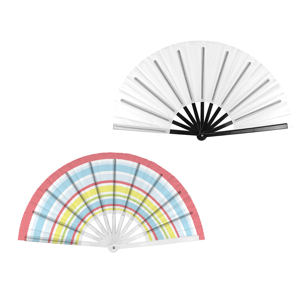 Nuevo producto abanico plegable en blanco poliéster arte moderno abanico plegable DIY sublimación material de transferencia al por mayor