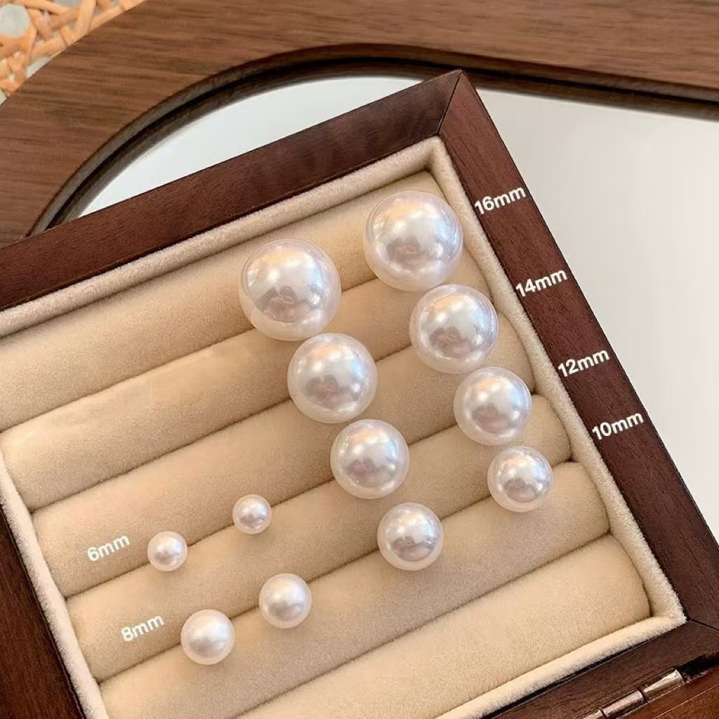 6mm 찐빵구슬 귀걸이 한쌍