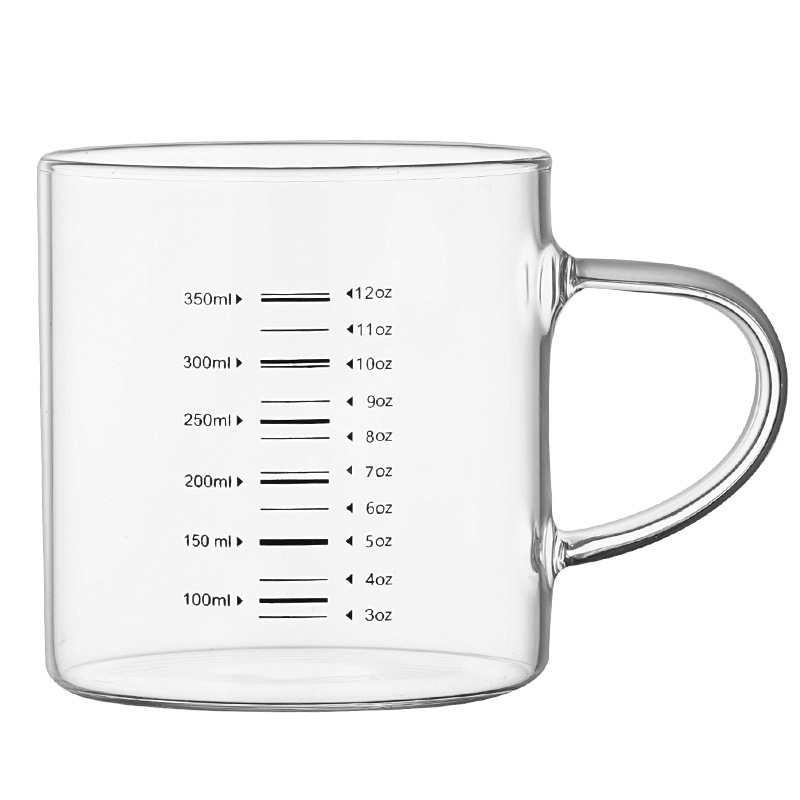 Taza de vidrio de alta borosilicona de grado alimenticio in-viento taza de agua de vidrio taza de leche transparente resistente a altas temperaturas