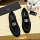 European Station Autumn Fashion Genuine Leather Business Casual Leather Shoes Korean Style Slip-on British Patent Leather Men's Shoes Loafers Trendy