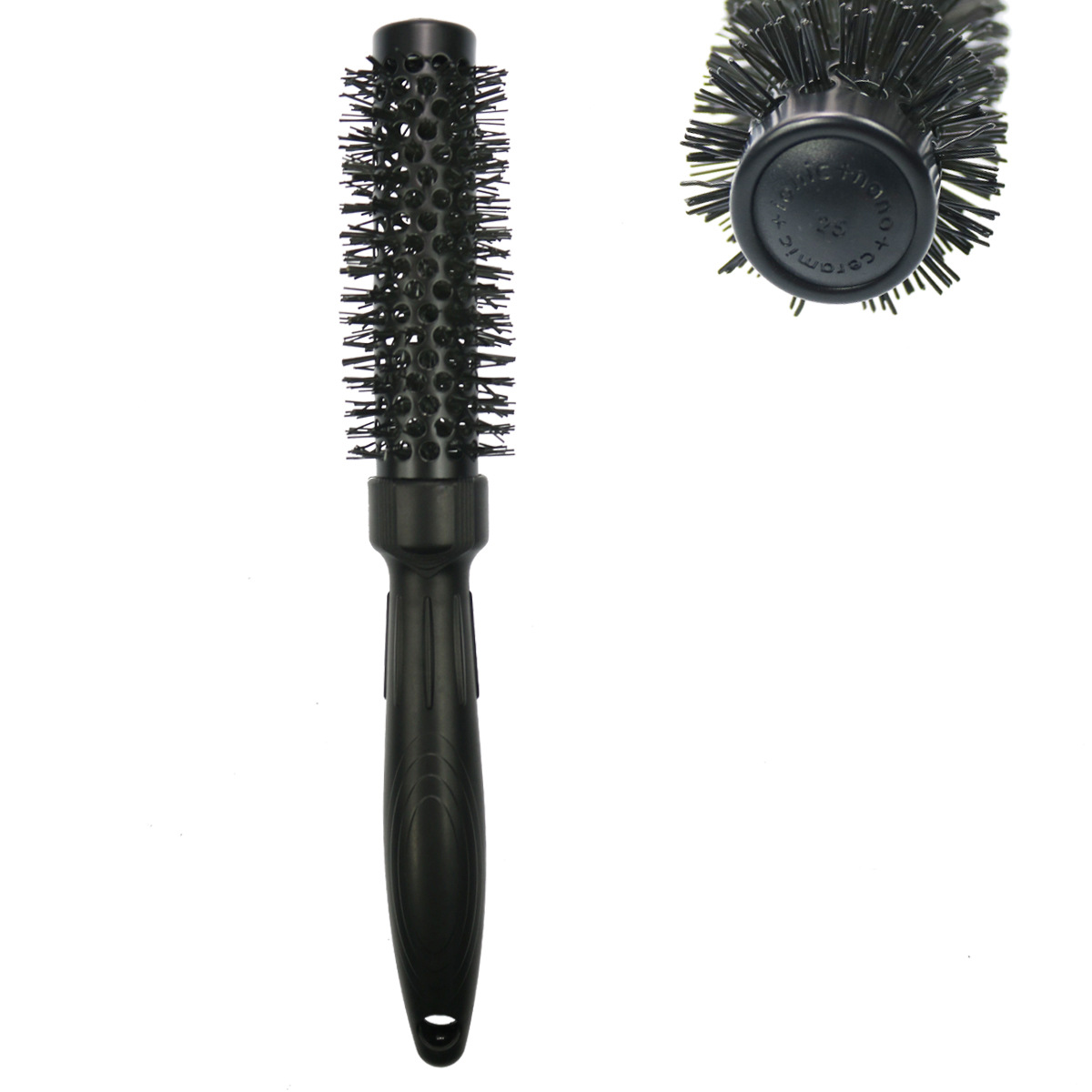 溫變色鋁桶變色尼龍毛變色圓滾梳 大波浪造型梳 耐熱美發(fā)梳陶瓷梳