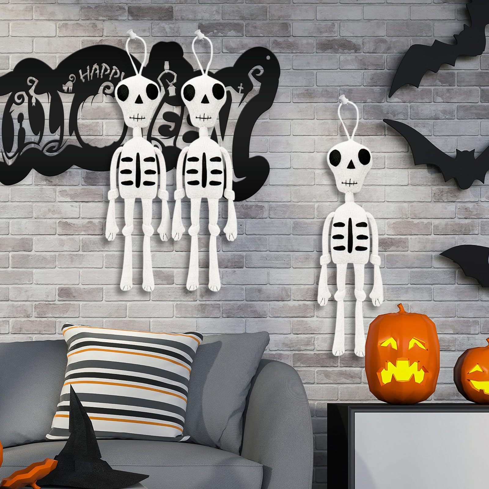Nuevos productos transfronterizos de Halloween muñecas calaveras fiestas colgantes de atmósfera props muñecas calaveras decoración