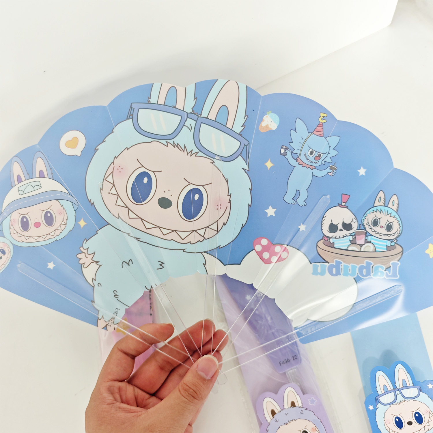 plastic cartoon cute summer handheld round fan