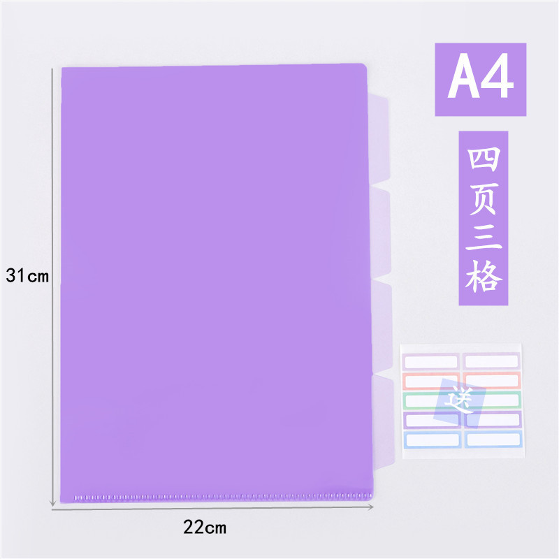 E356-A4-(3 그리드)-투명 보라색
