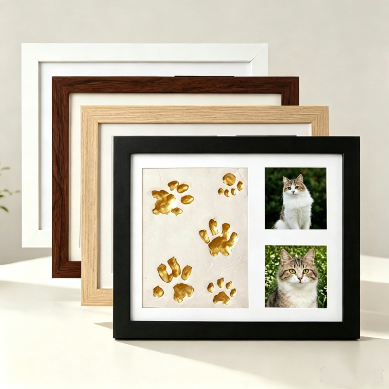 Pet paw print commemorative photo frame for hand and foot prints, suitable for babies, couples, dogs, and cats