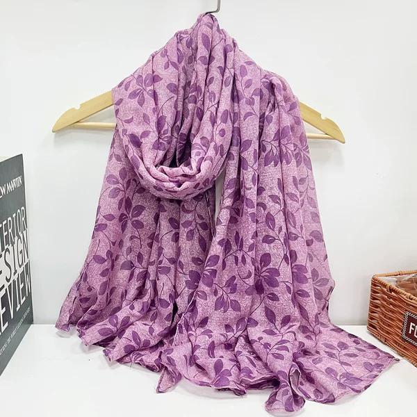 Spring and Summer Travel Sun Protection Shawl Small Clear Floral New Cotton and Linen Feel Scarf Red Flower Tassel Thin Silk Scarf