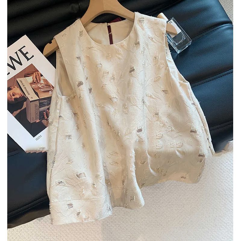 Old Money Style French Design Sleeveless Shirt Vest for Women 2026 Summer New Fashion Tea Break Blouse Top Old Money Style French Design Sleeveless Shirt Vest for Women 2026 Summer New Fashion Tea Break Blouse Top