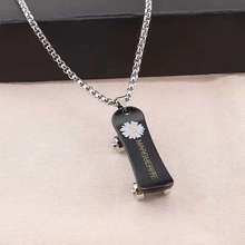 网红嘻哈小雏菊滑板车项链潮男女个性简约吊坠百搭卫衣毛衣链配饰