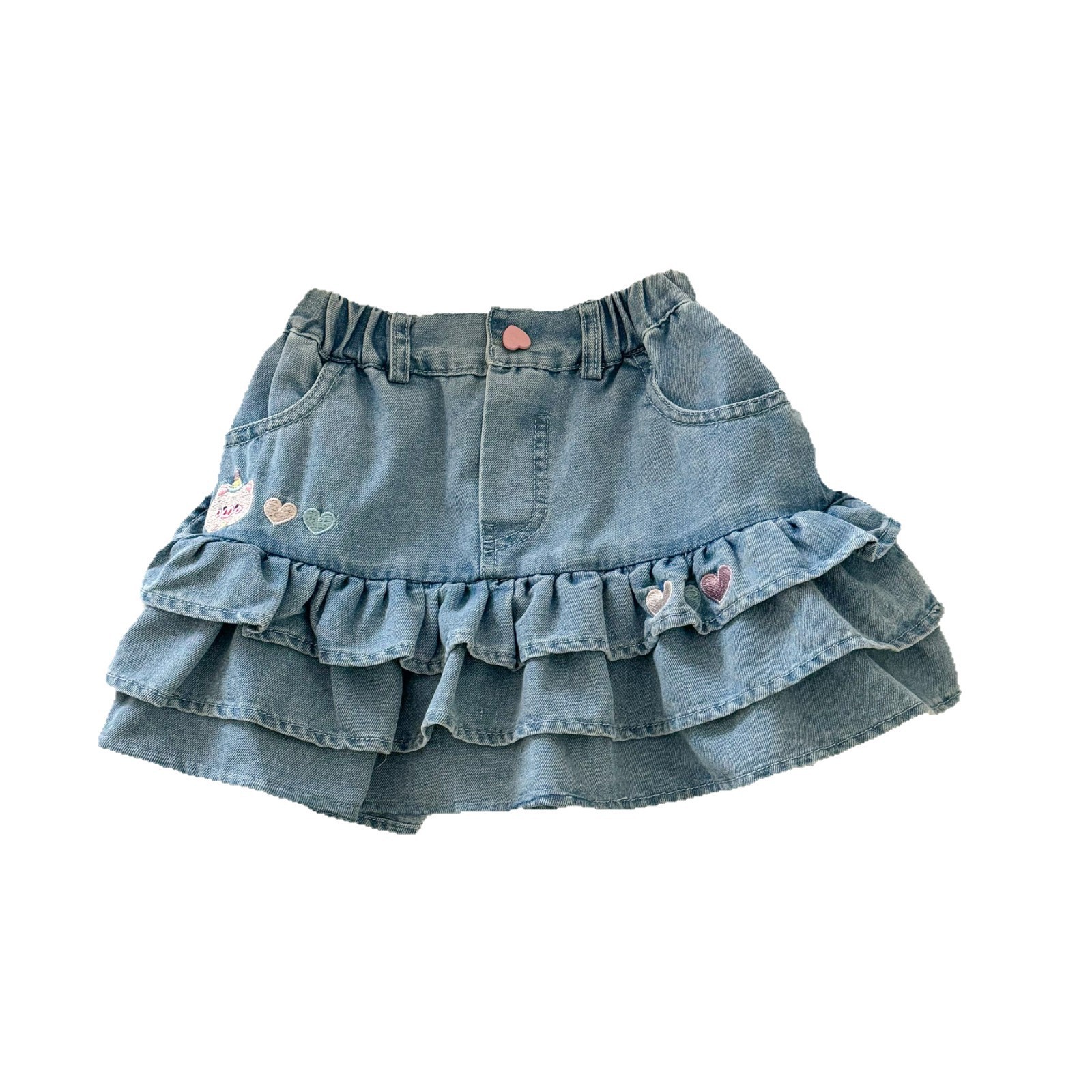 Niña redonda estrella infantil falda corta de mezclilla verano fino nuevo estilo femenino bebé ropa exterior falda caliente de cinco puntos para niños marea
