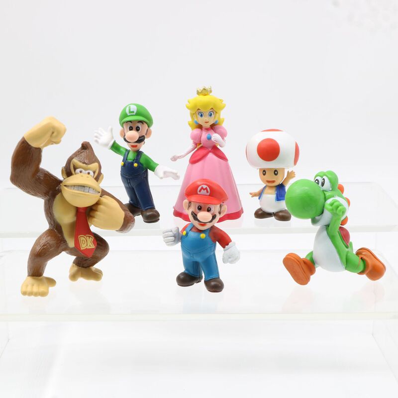 6 Mario SuperMario Super Mary Ororio Dinosaur Doll Hand-made Model Cake Ornaments