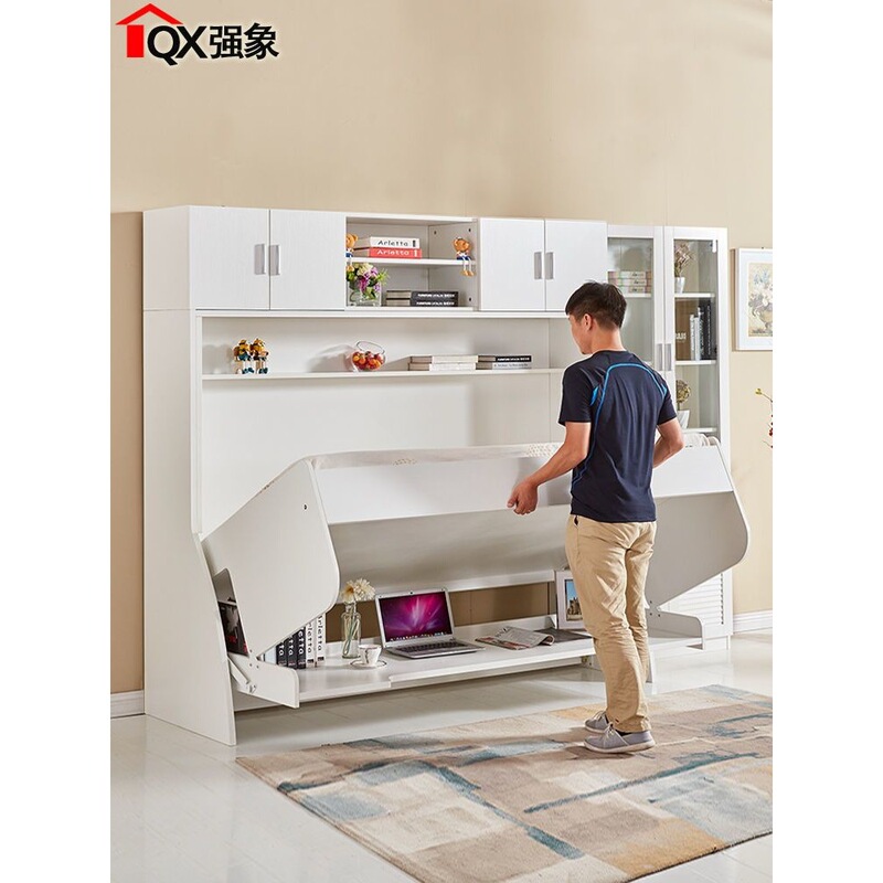 Multifunctional Invisible Bed Folding Bed Desk Cabinet Integrated Bed Piano Hidden Bed Wall Bed Single Bed Small Apartment