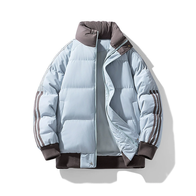 Мужская и женская зимняя хлопчатобумажная одежда с воротником в полоску утолщенные теплые дикие модные повседневные