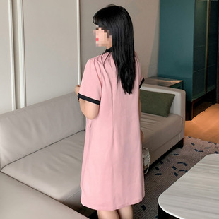 115kg Plus-Size Korean-Style Tummy-Concealing Slimming Dress for Women, Summer 200 Plus Size, Age-Reducing, Stylish Straight Dress
