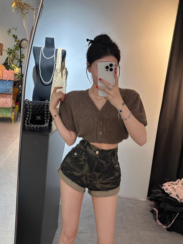 迷彩工装短裤女夏季新款韩版高腰显瘦设计感包臀裙短裤裤子5828|undefined