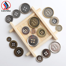 电镀金属纽扣 宽边金色外套风衣大衣时装扣 细边古铜钮扣批发