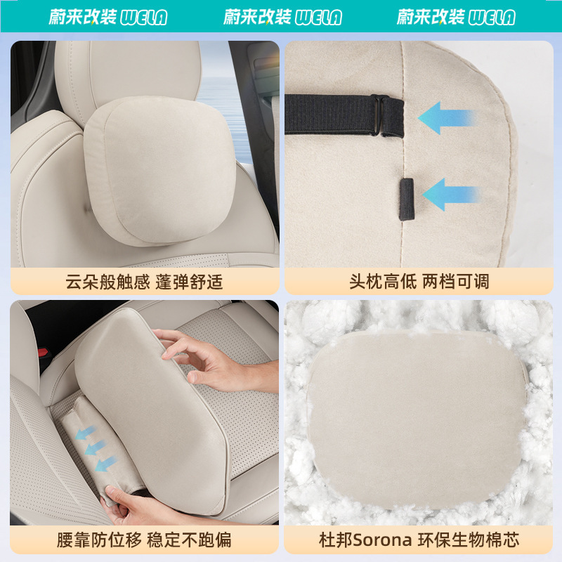 NIO ES6EC6ES8ET5TET7 ヘッドレスト ネックピロー 車用腰枕用品 アクセサリー 公式同モデル|undefined