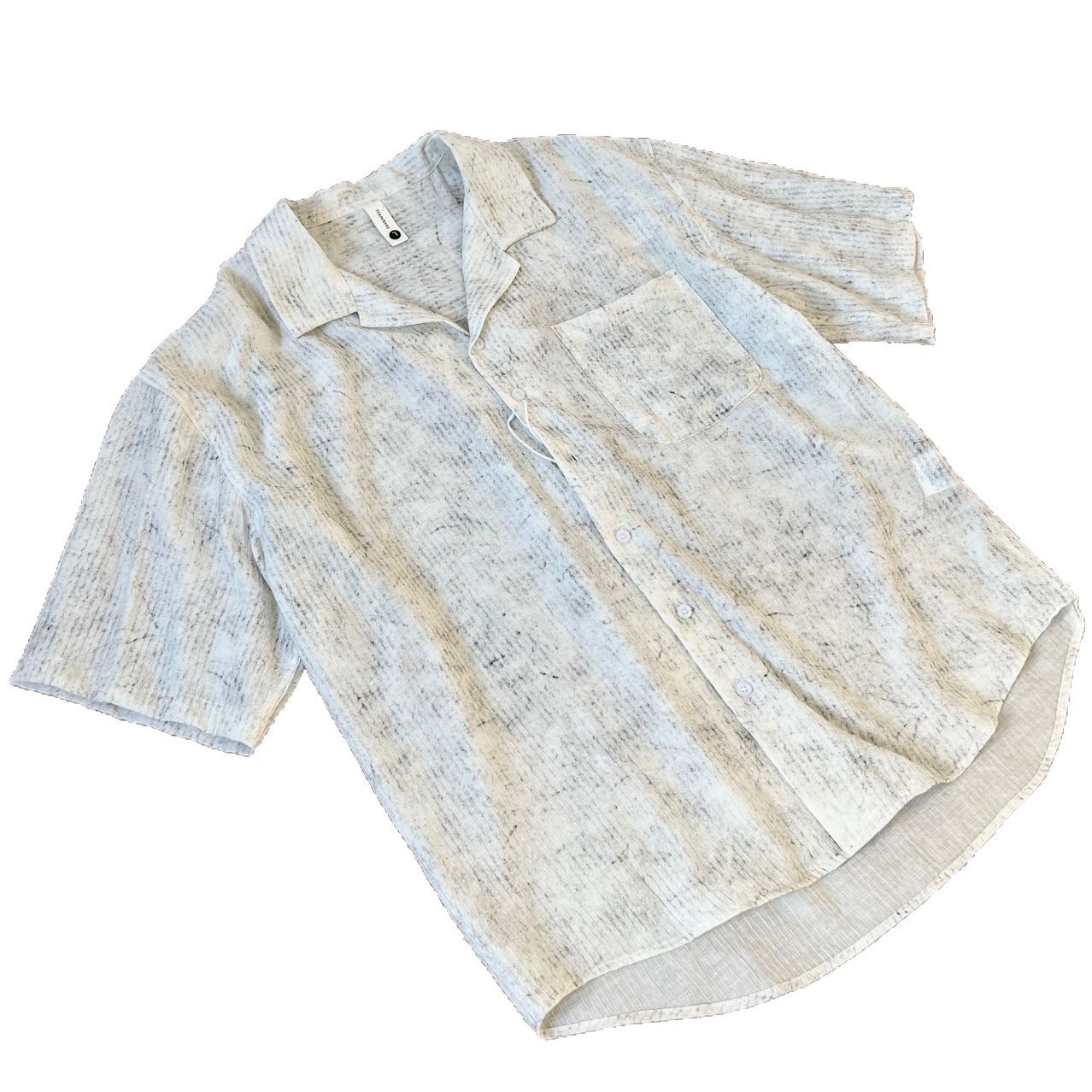 Neues Herrenhemd mit kubanischem Kragen, Batikmuster, Sommer 2025 – Lässig, Unisex, Kurzarm_voghion.com