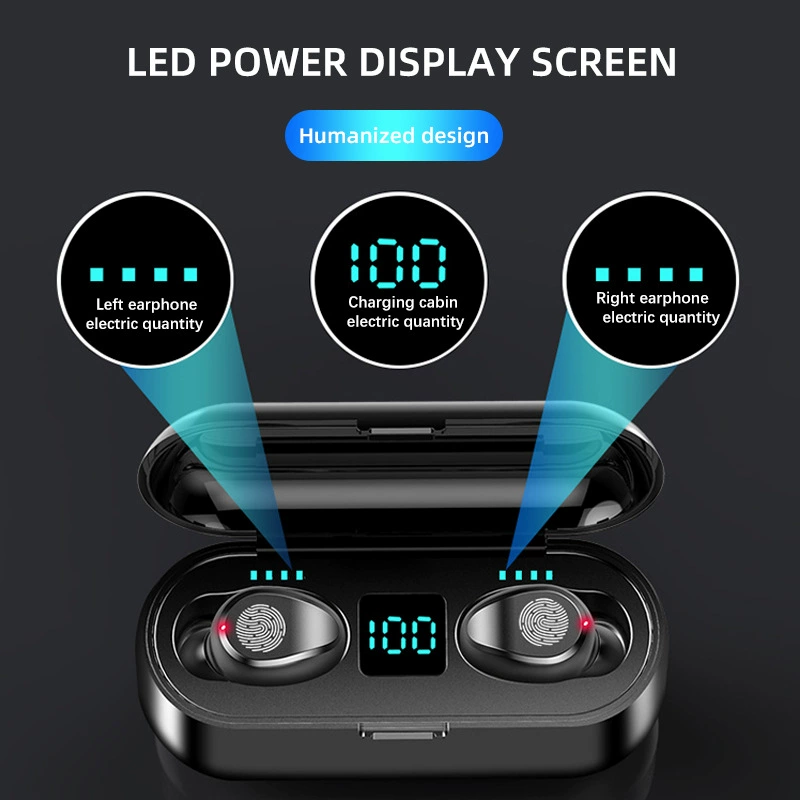 Новый кросс-бордер частная модель нейтральная F9 двойные уши Bluetooth гарнитура TWS сенсорная лента с экраном энергии в-вεις внутри-ухо мини-тип