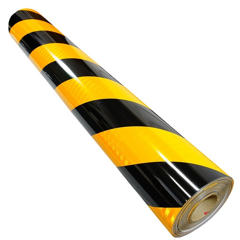Reflector negro y amarillo de advertencia EGP marca reflectante a prueba de agua anti-colisión autoadhesiva de tráfico reflector de alta velocidad carga